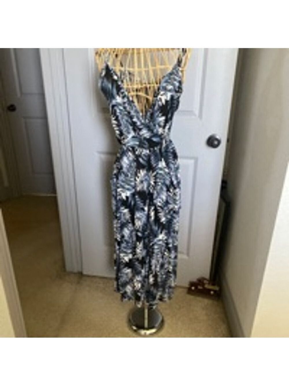Women's derek heart Jumpsuit Size M Blue/White - Picture 2 of 6